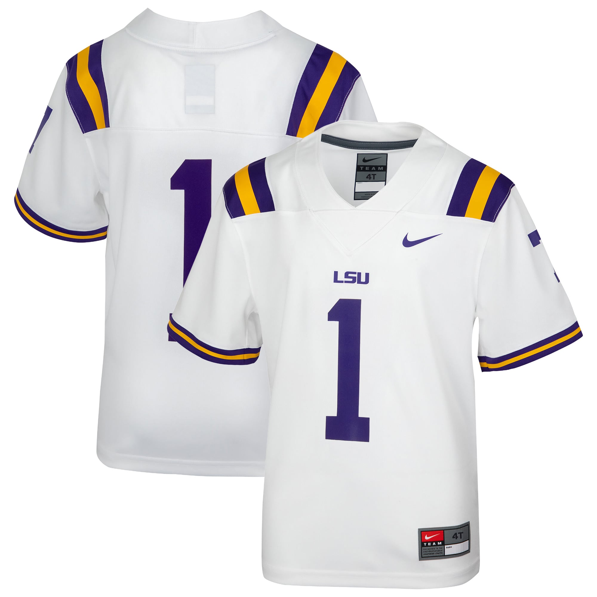 Toddler White LSU Tigers Football Jersey