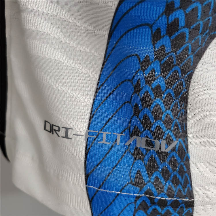 Breathable Inter Milan 21-22 Away White Snake Soccer Jersey Football
