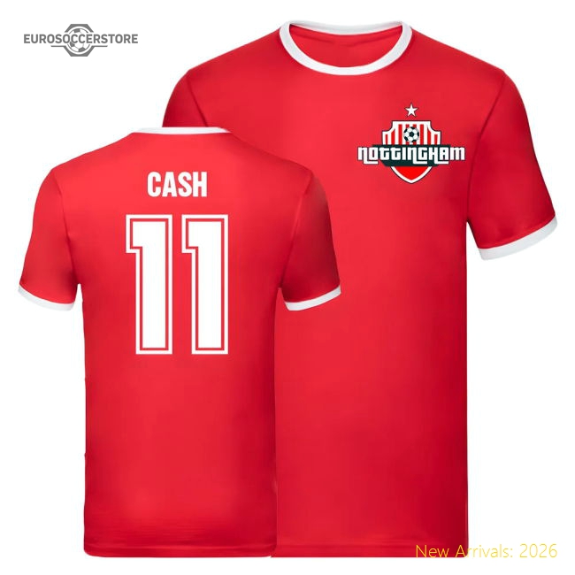 Matty Cash Nottingham Forest Ringer Tee (red) - Collectors Item