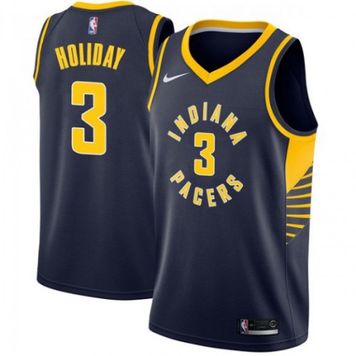 Nike Indiana Pacers #3 Aaron Holiday Navy Blue NBA Swingman Icon Edition Jersey Mens