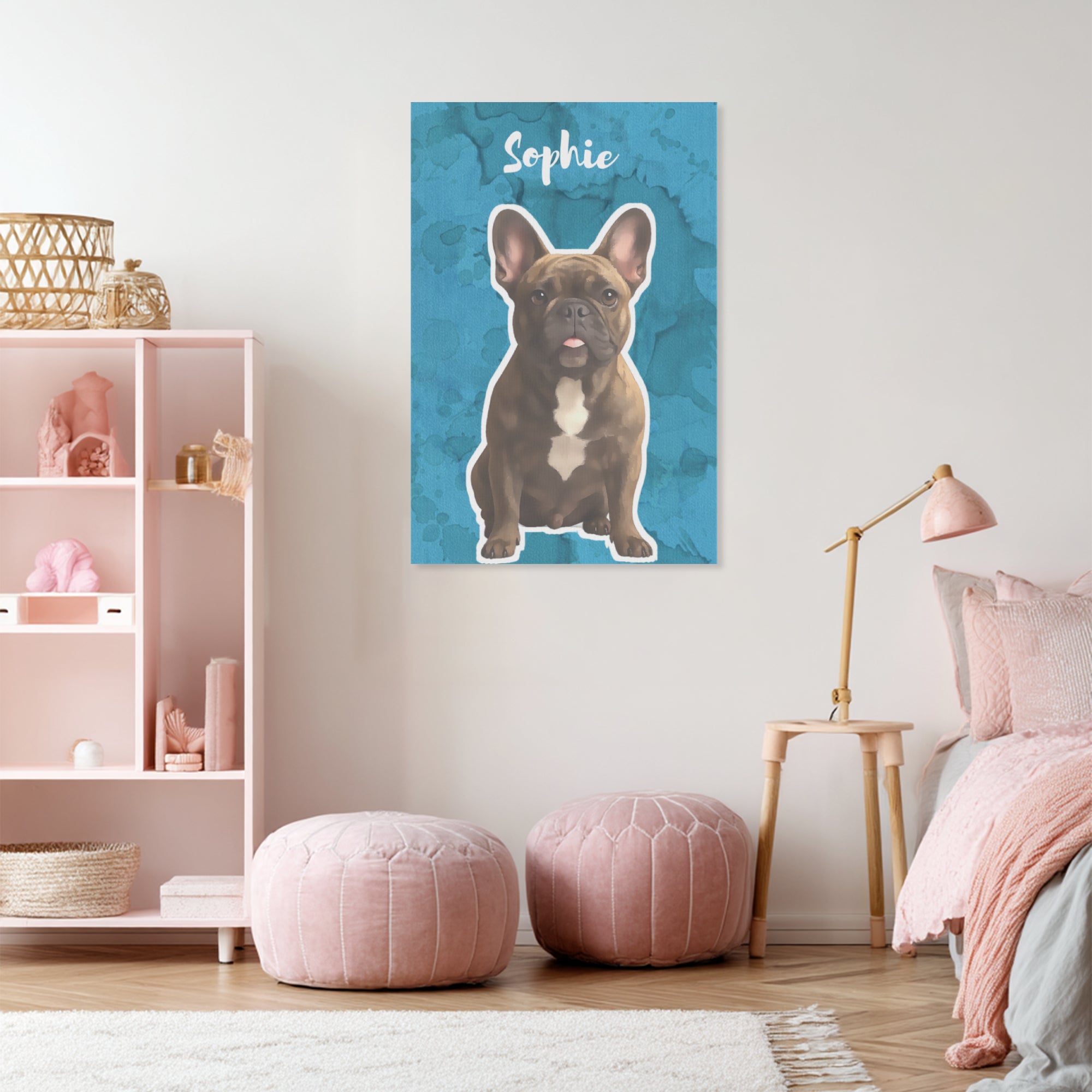 Personalized Vertical Canvas Painting For Frenchie Fans | Unique Design