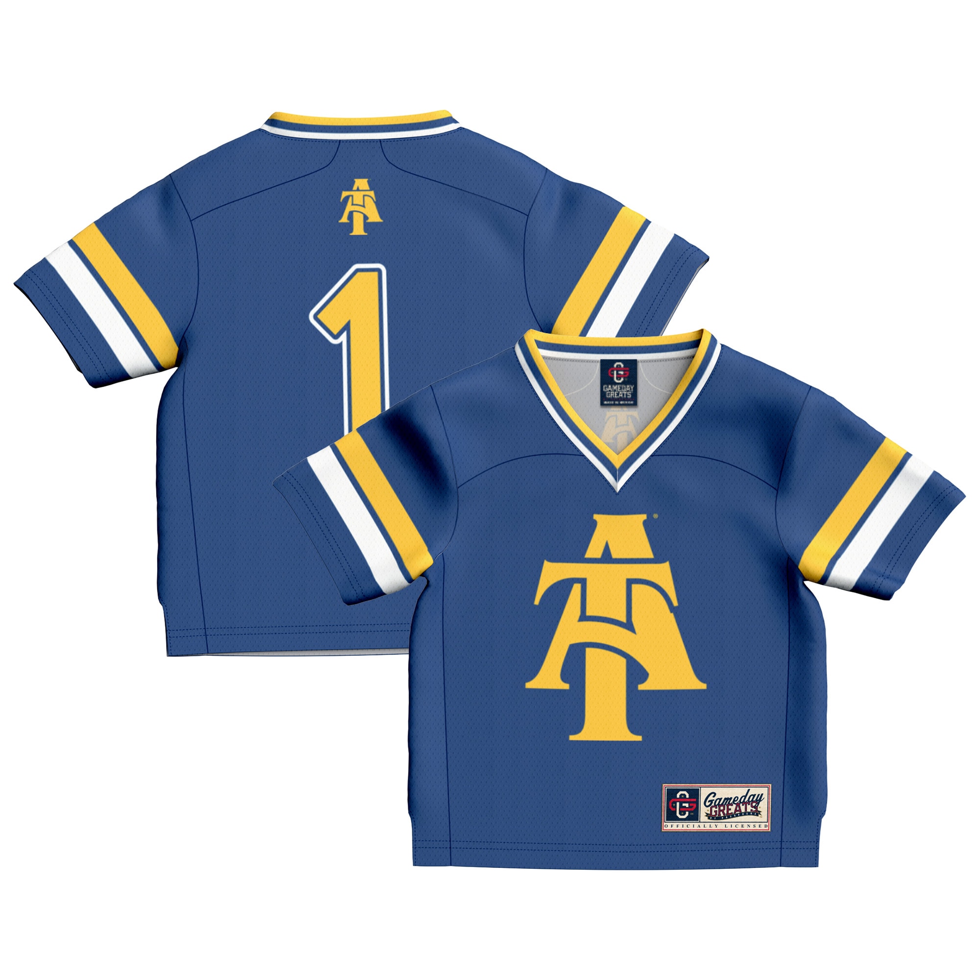 #1 North Carolina A&T Aggies GameDay Greats Infant Lightweight Collegiate Football Fashion 26/27 Football Jersey - Navy