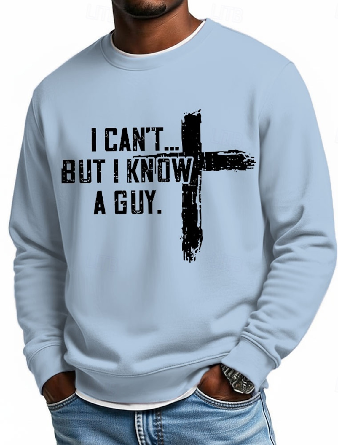 Men's Jesus Faith Sweatshirt Fashion Daily Casual Long Sleeve Crew Neck Home Streetwear Sports Outdoor Blue Light Blue Black Yellow Red Crewneck 3D All Seasons Designer S M L XL XXL XXXL