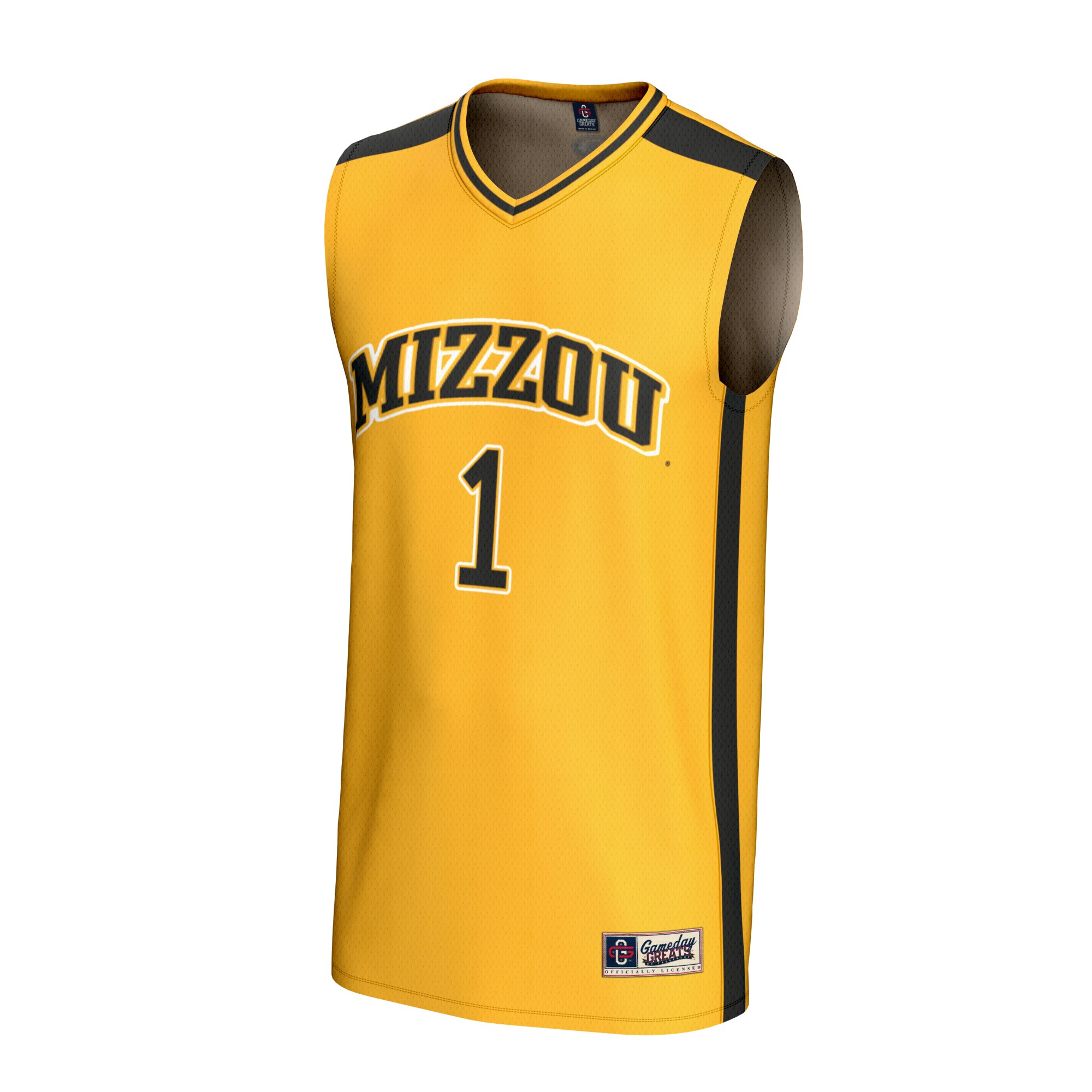 [NJP] Missouri Tigers GameDay Greats Youth Lightweight Collegiate Basketball Fashion Jersey - Gold