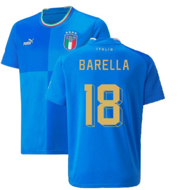 Kids BARELLA 18 Match Worn Style Italy Home Pro Shirt 2022-2023