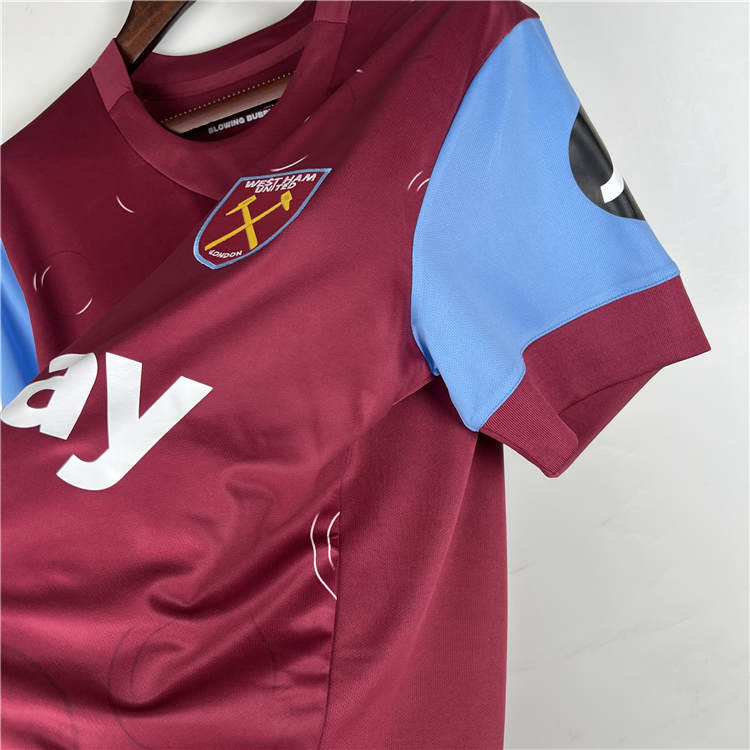 Breathable West Ham United 2324 Football Shirt Home Red Soccer Shirt