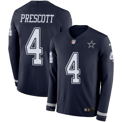 NFL Dallas Cowboys #4 Dak Prescott Navy Limited Jersey - High Quality