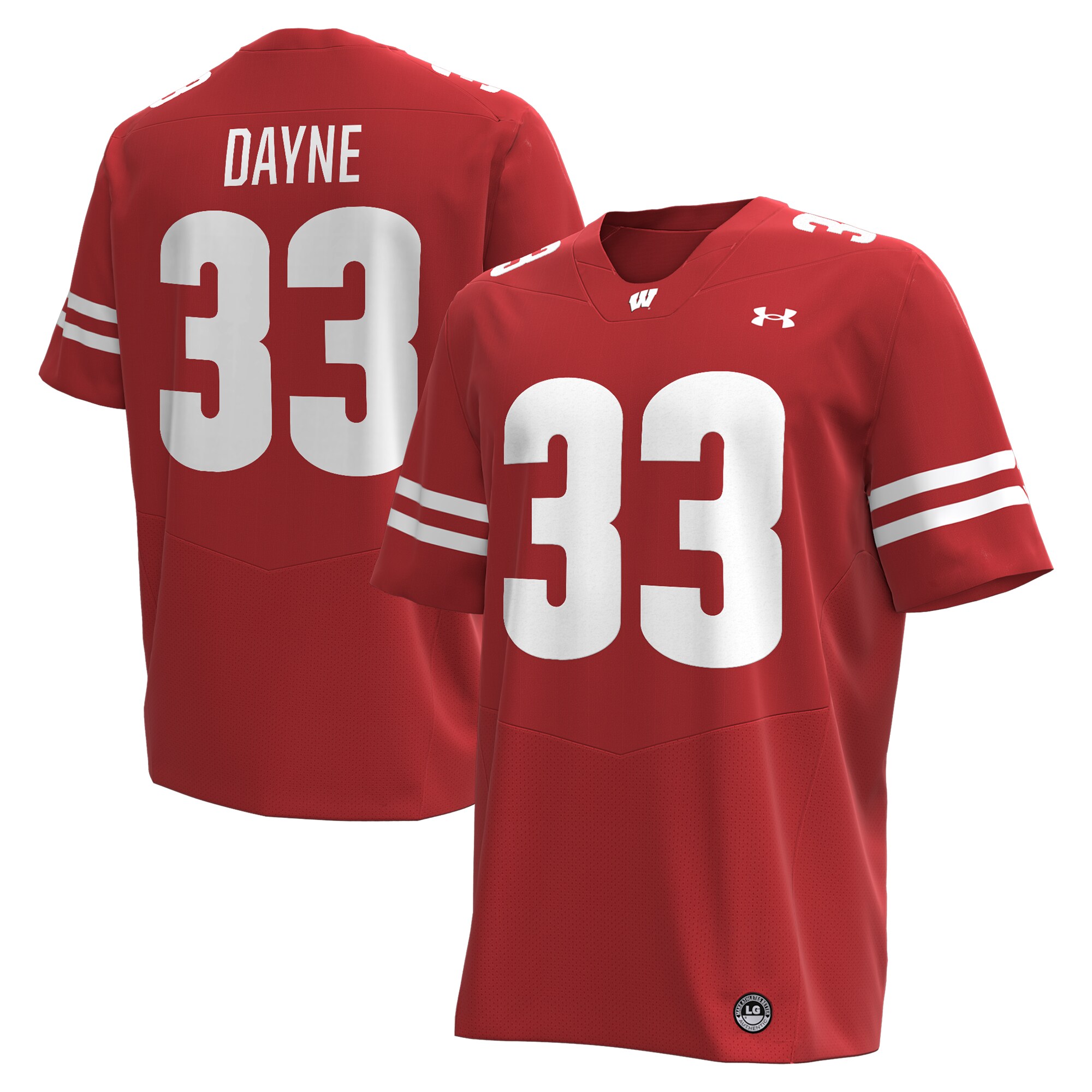 [DDG] Ron Dayne Wisconsin Badgers NIL Football Replica Player Jersey - Red