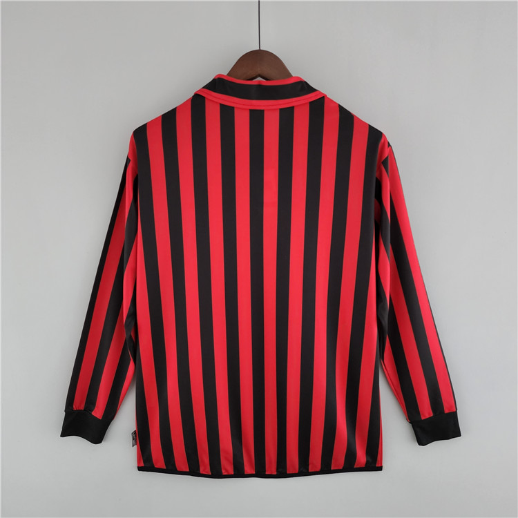 AC Milan 9900 Retro Home Long Sleeve Shirt - Official Replica 9511