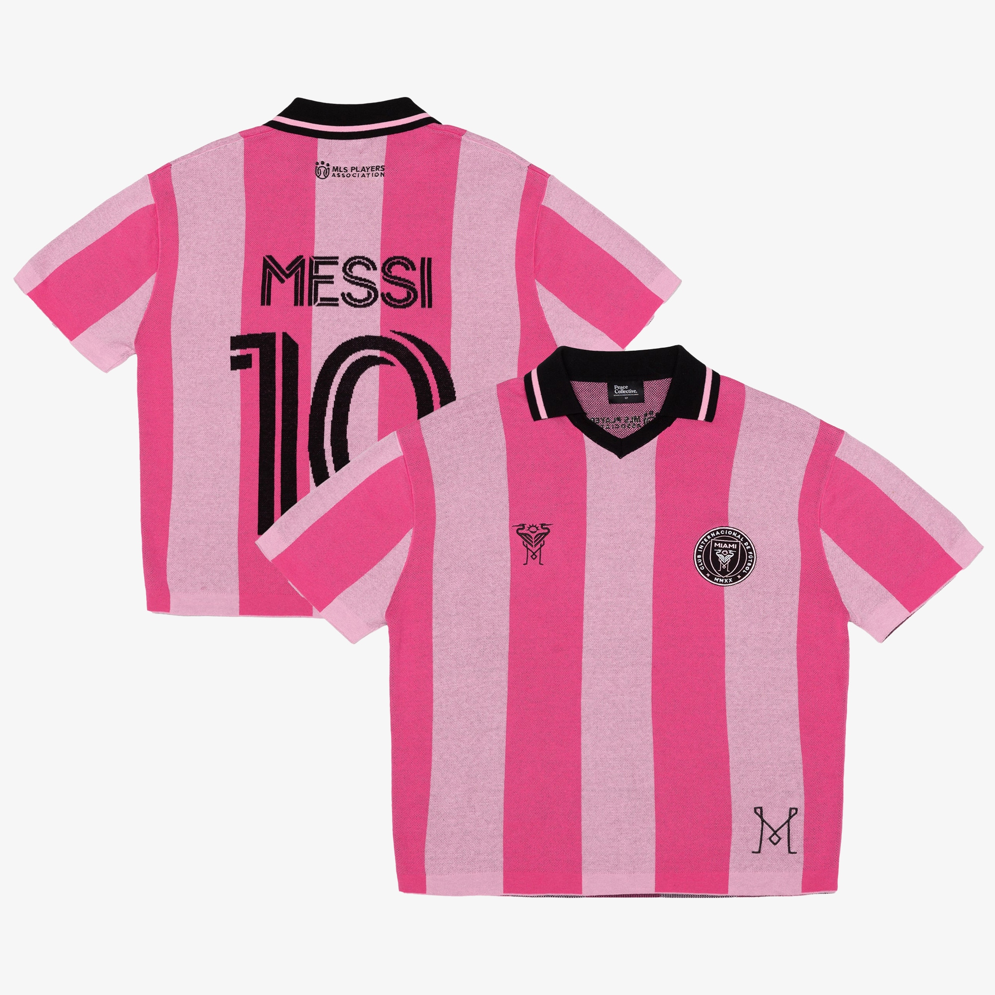 [SJH] Lionel Messi #10 Inter Miami CF Peace Collective Knit Fashion Jersey Top - Pink