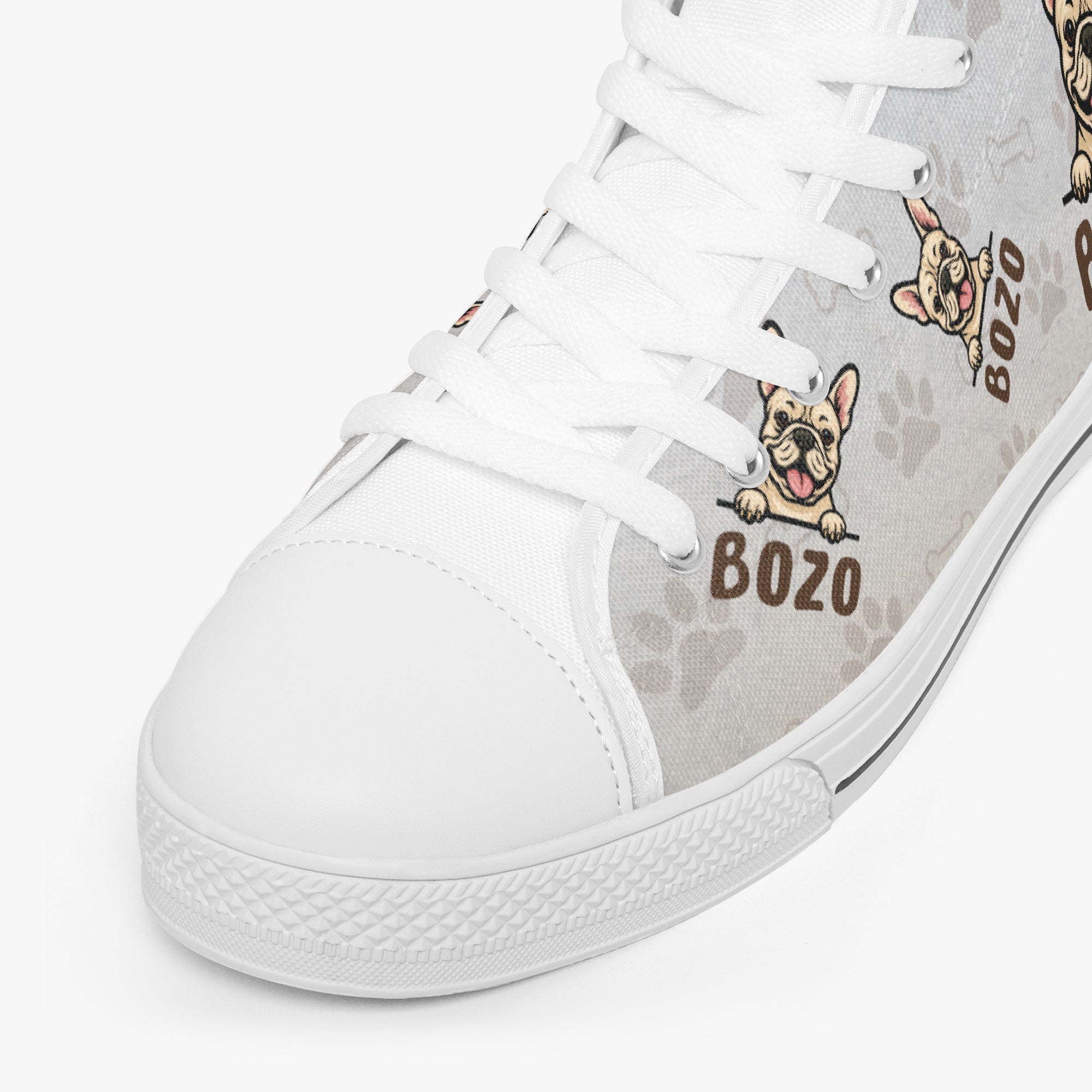 French Bulldog Lover Denim Personalized Classic High Top Canvas Shoes Casual Footwear