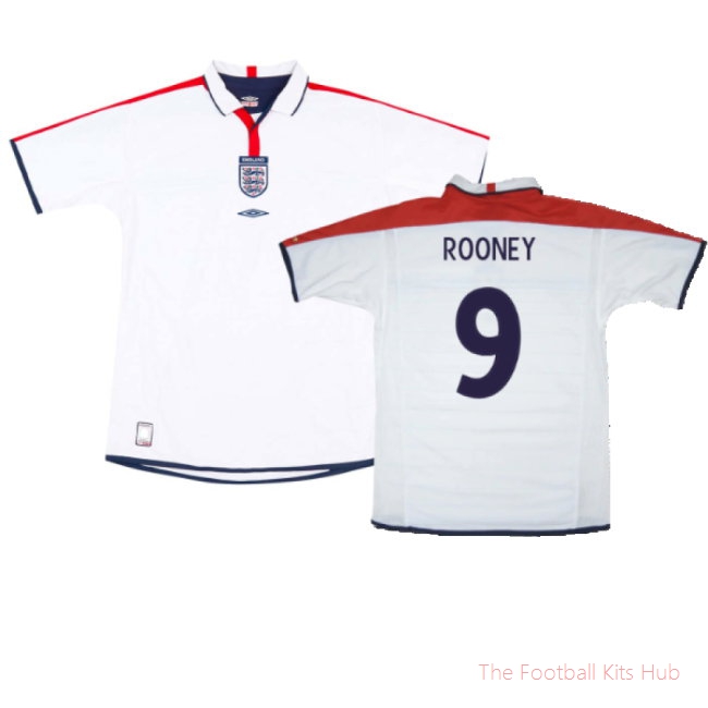 England 2003-05 Home Shirt (XL) (Mint) (Rooney 9)