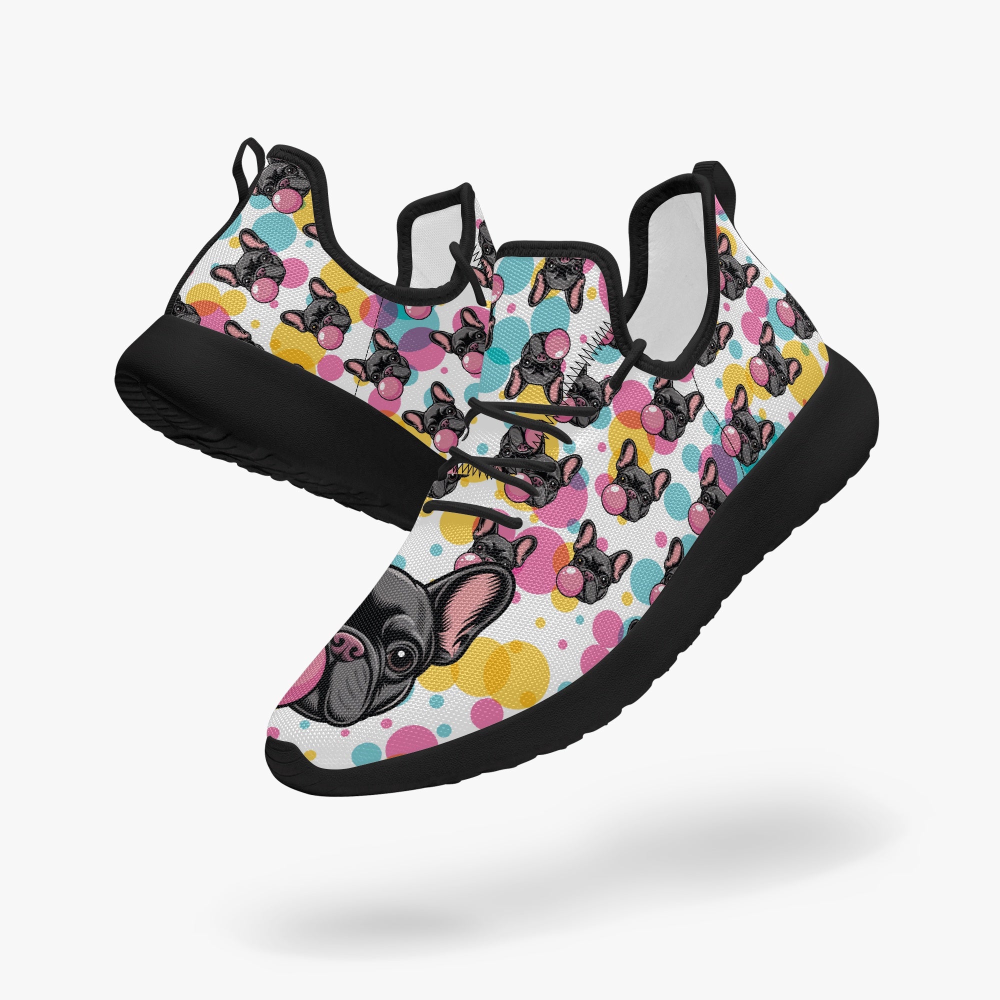 Denim - French Bulldog Themed Classic Sneakers Everyday Use