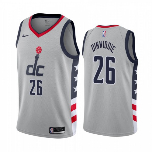 Gray Nike W. Wizards #26 NBA Jersey Basketball Jersey Premium Quality