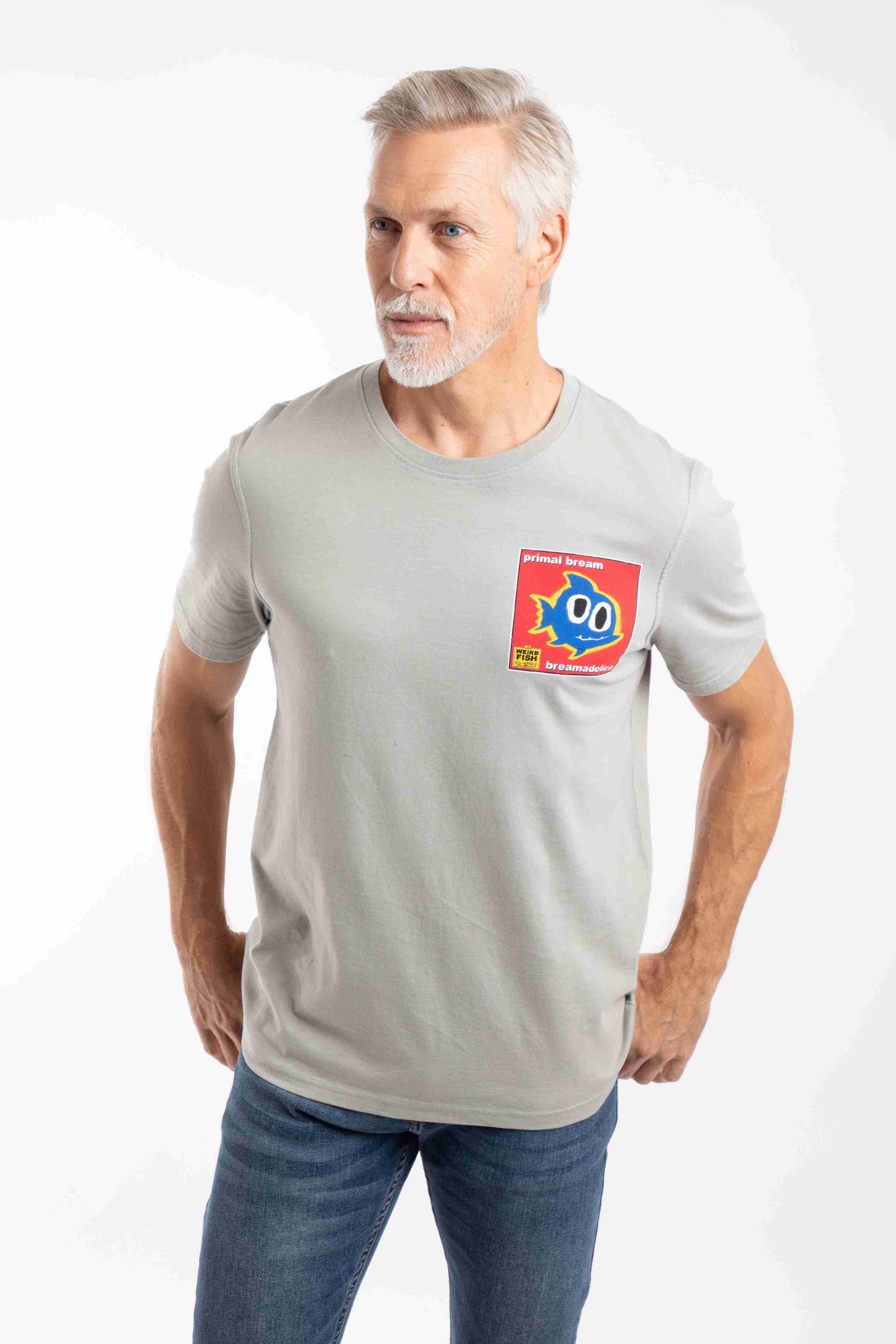 Primal Bream Back Print Artist T-Shirt Limestone