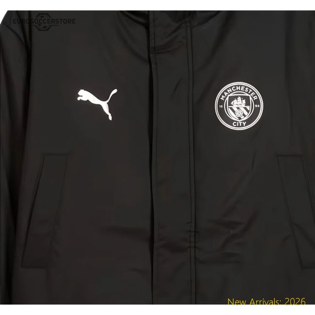 Official 2025-2026 Man City Training Winter Coat (black) - Premium