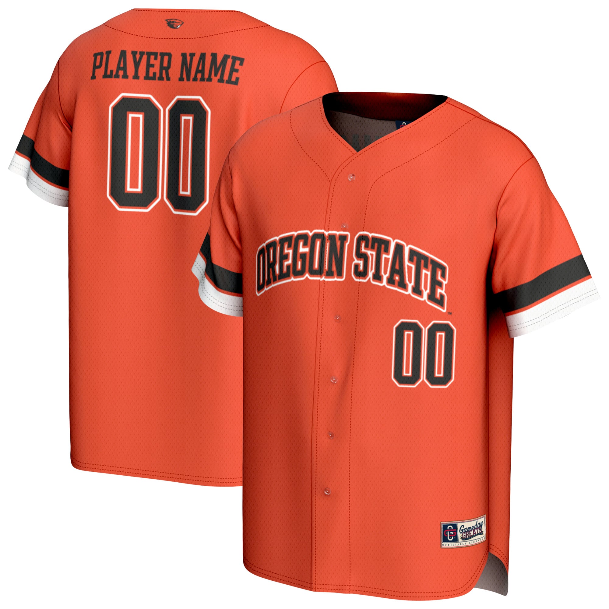 Oregon State Beavers GameDay Greats Youth Personalized Collegiate Baseball Fashion Jersey - Orange