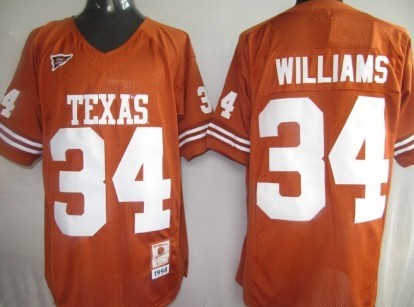 Men's UT TX Orange 2024 high quality Williams Orange #34 stitched
