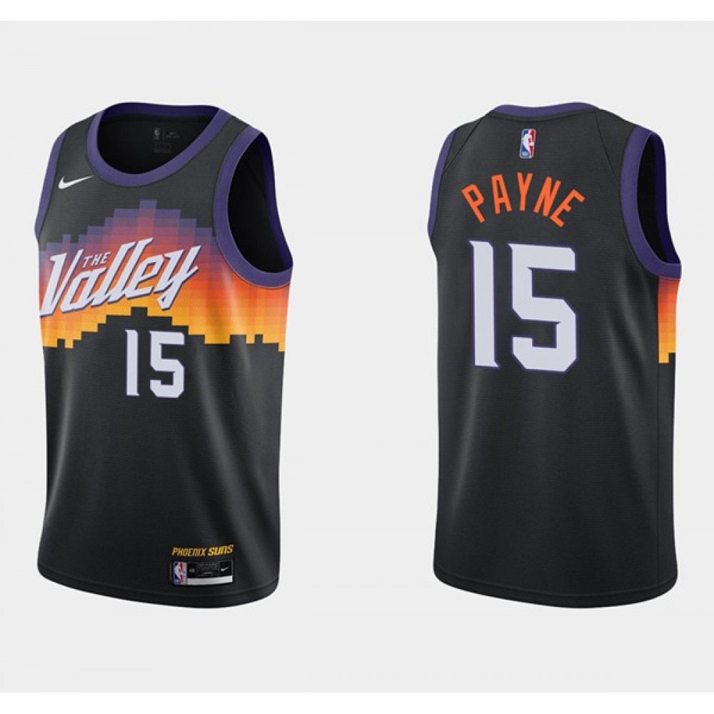 Men's Phoenix Suns #15 Cameron Payne Black City Edition Stitched Jersey