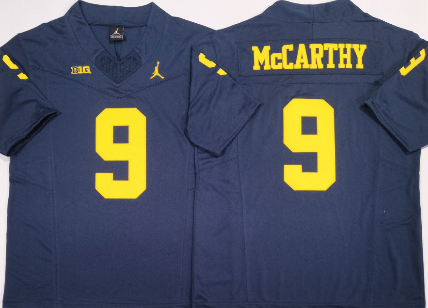Men's Michigan UM Game 2024 game jersey None #9 performance Jersey