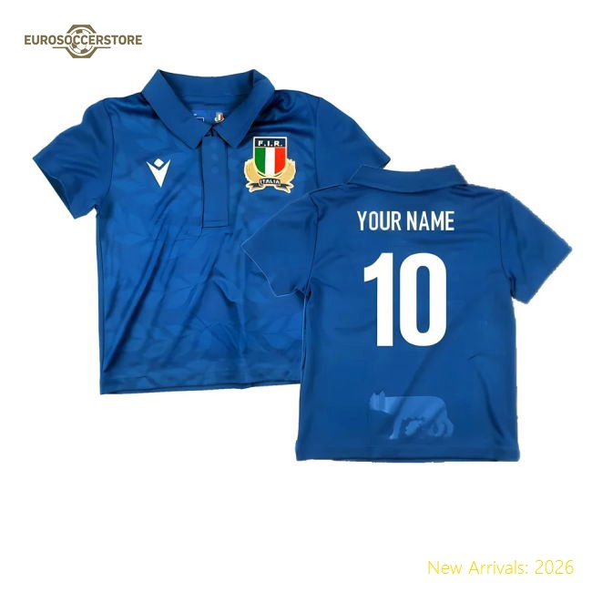 Personalised Italy Rugby Football Shirts Children 2023 Home Jersey