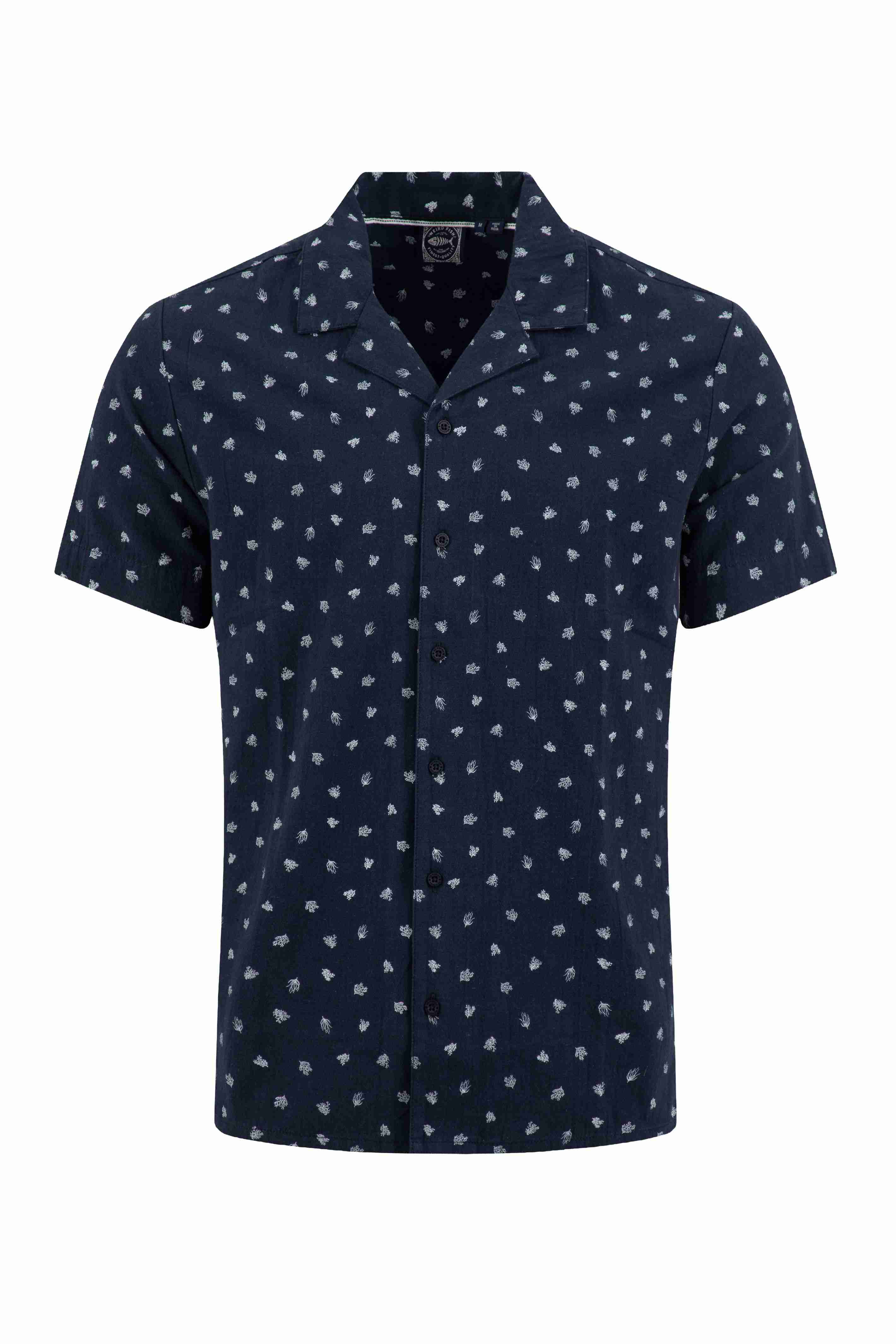 Hugh Printed Shirt Rich Navy