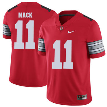 Men's OSU Buckeyes #11 Austin Mack Red 2018 replica comfortable Jersey