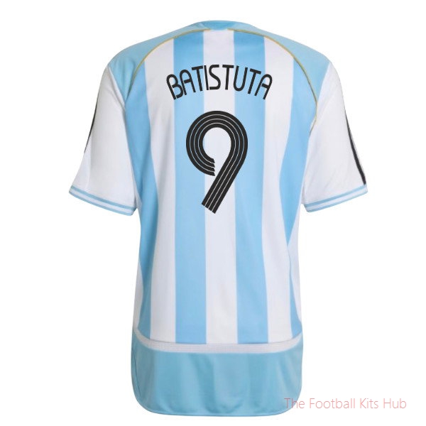 Argentina 2006 Home Shirt Reissue Batistuta #9 Team Kit