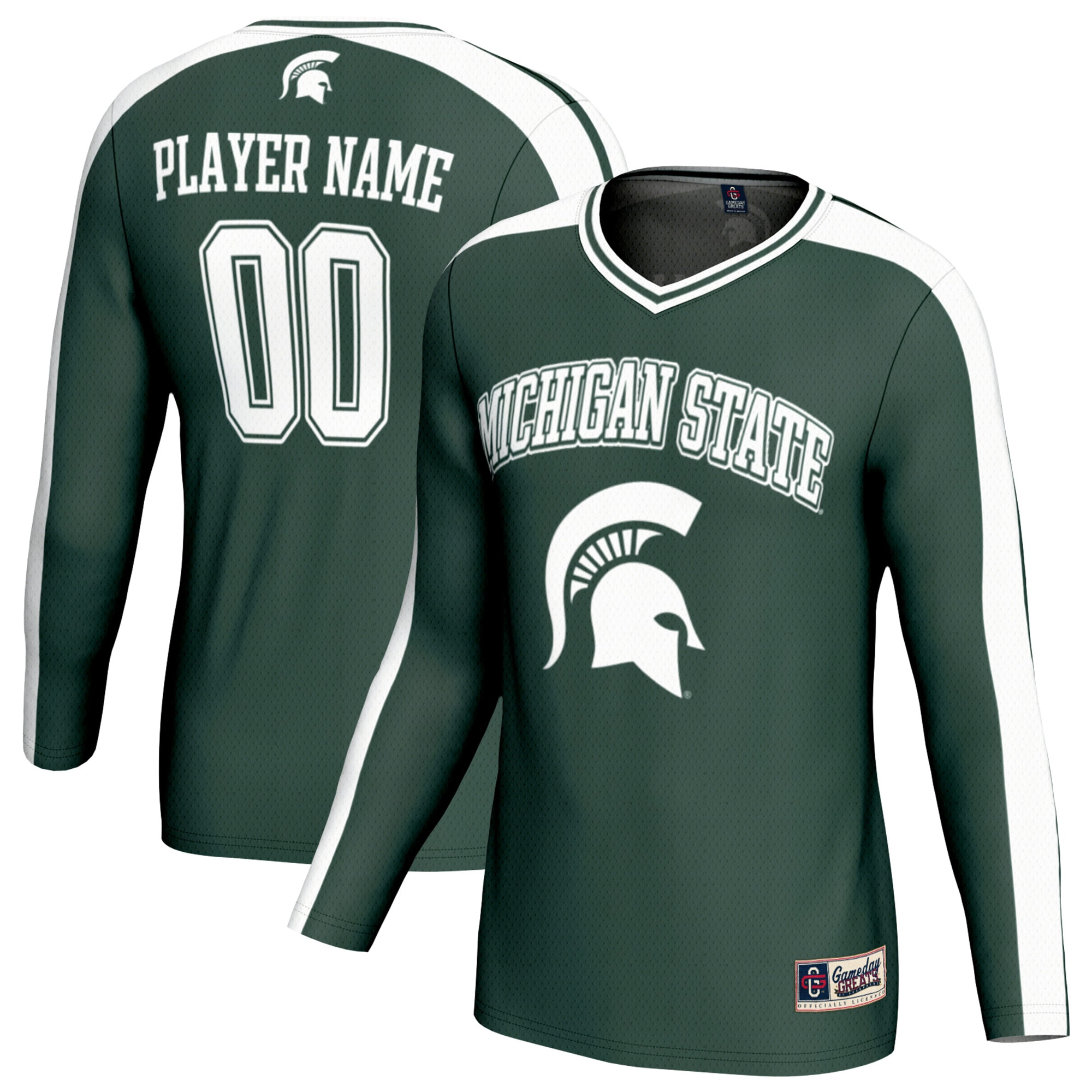 [NJP] Michigan State Spartans GameDay Greats Unisex NIL Pick-A-Player Lightweight Collegiate Volleyball Fashion Jersey - Green
