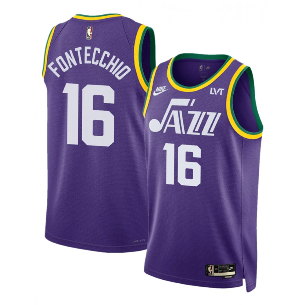 Premium Quality Men's Jazz #16 Simone Purple Basketball Jersey