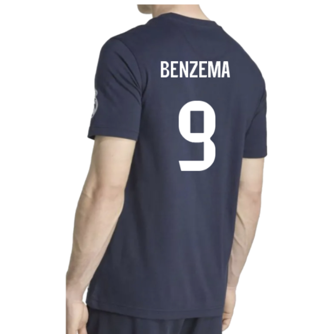Premium 2025-2026 Real Madrid Us Tee (Navy) (Benzema 9)