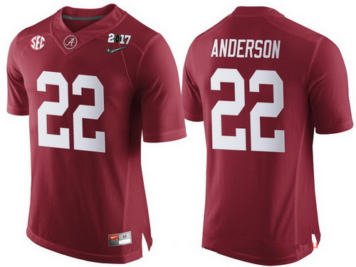 Men's Alabama Bama Red 2017 alternate jersey Ryan Anderson #22