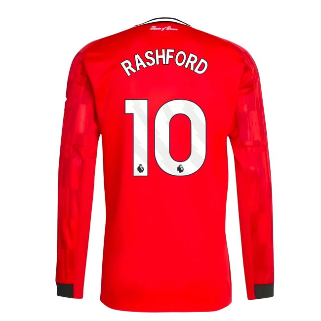 2025-2026 Man Utd Long Sleeve Home Jersey (Rashford 10)