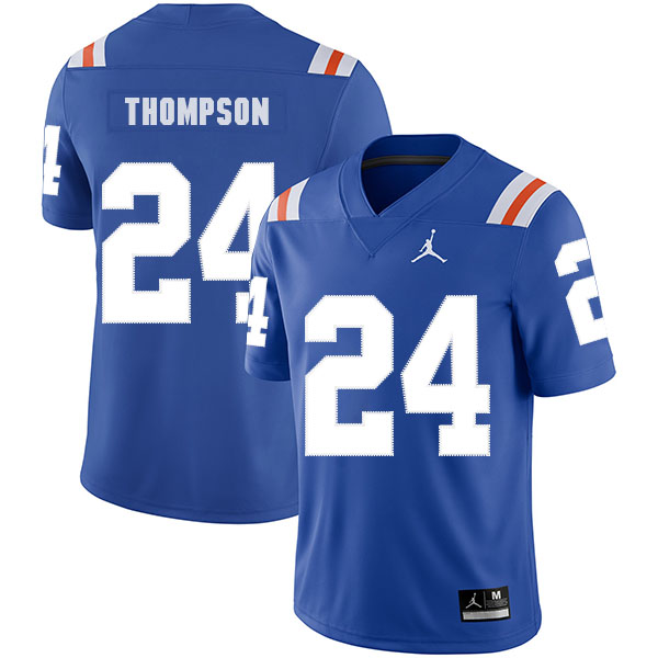 Men's None Mark Thompson #24 game jersey Blue 2024 game day Jersey