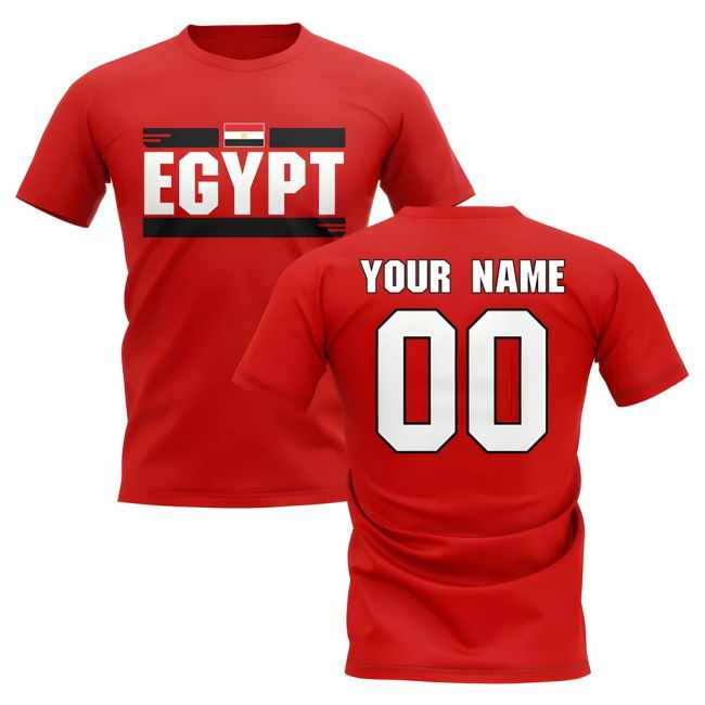 Tournament-Edition Personalised Egypt Fan Football T-Shirt (Red)
