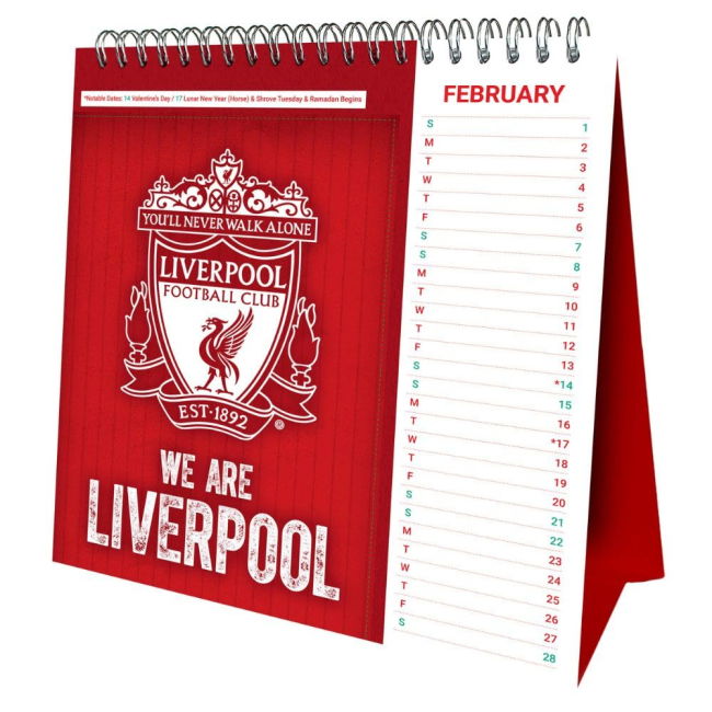 Calendar 2026 Liverpool EPL Team Trendy Home Match Shirt
