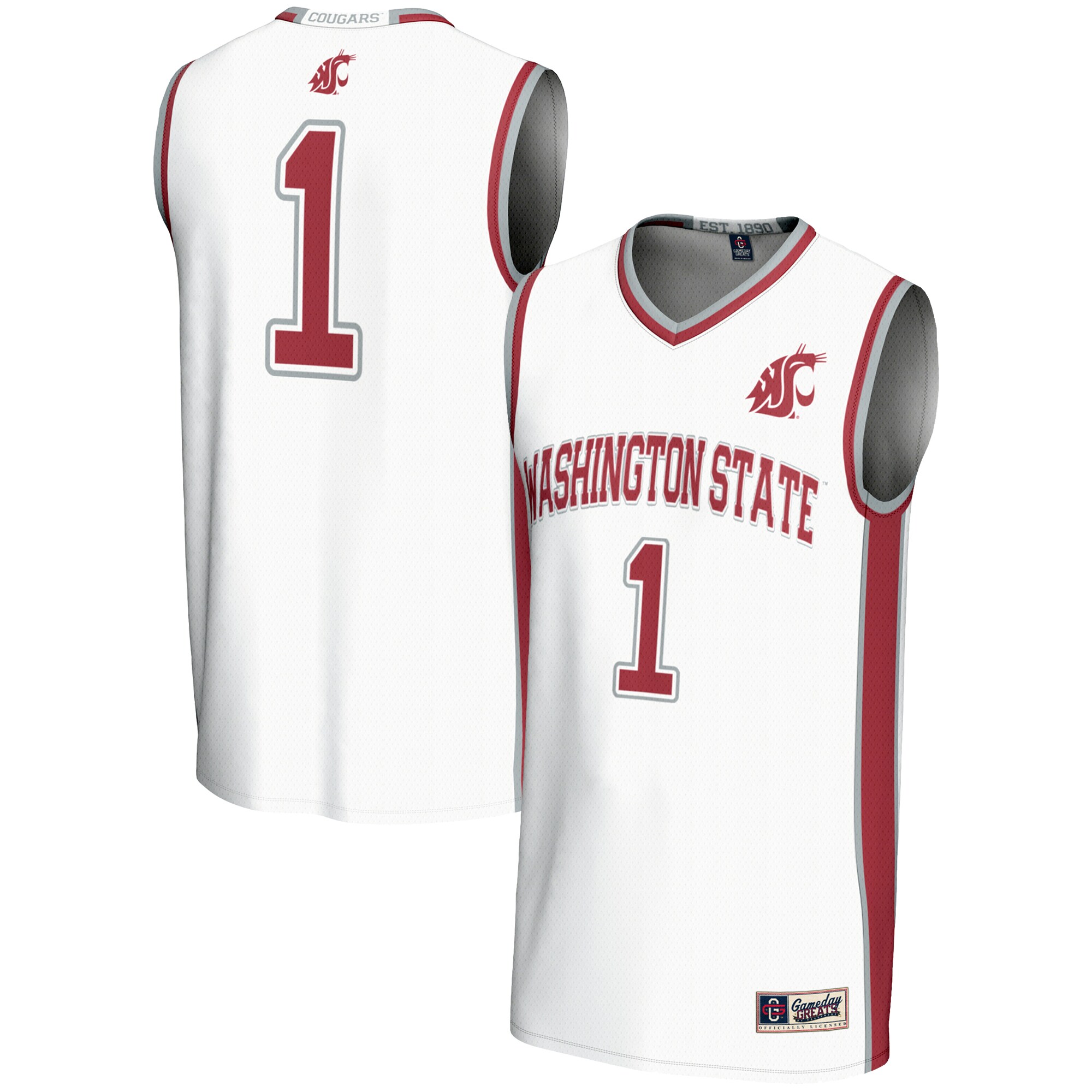 [DDG] Washington State Cougars GameDay Greats Lightweight Basketball Jersey - White