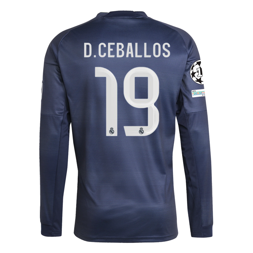 Real Madrid Sleeve 2025-2026 UCL Away Jersey – Authentic Shirt