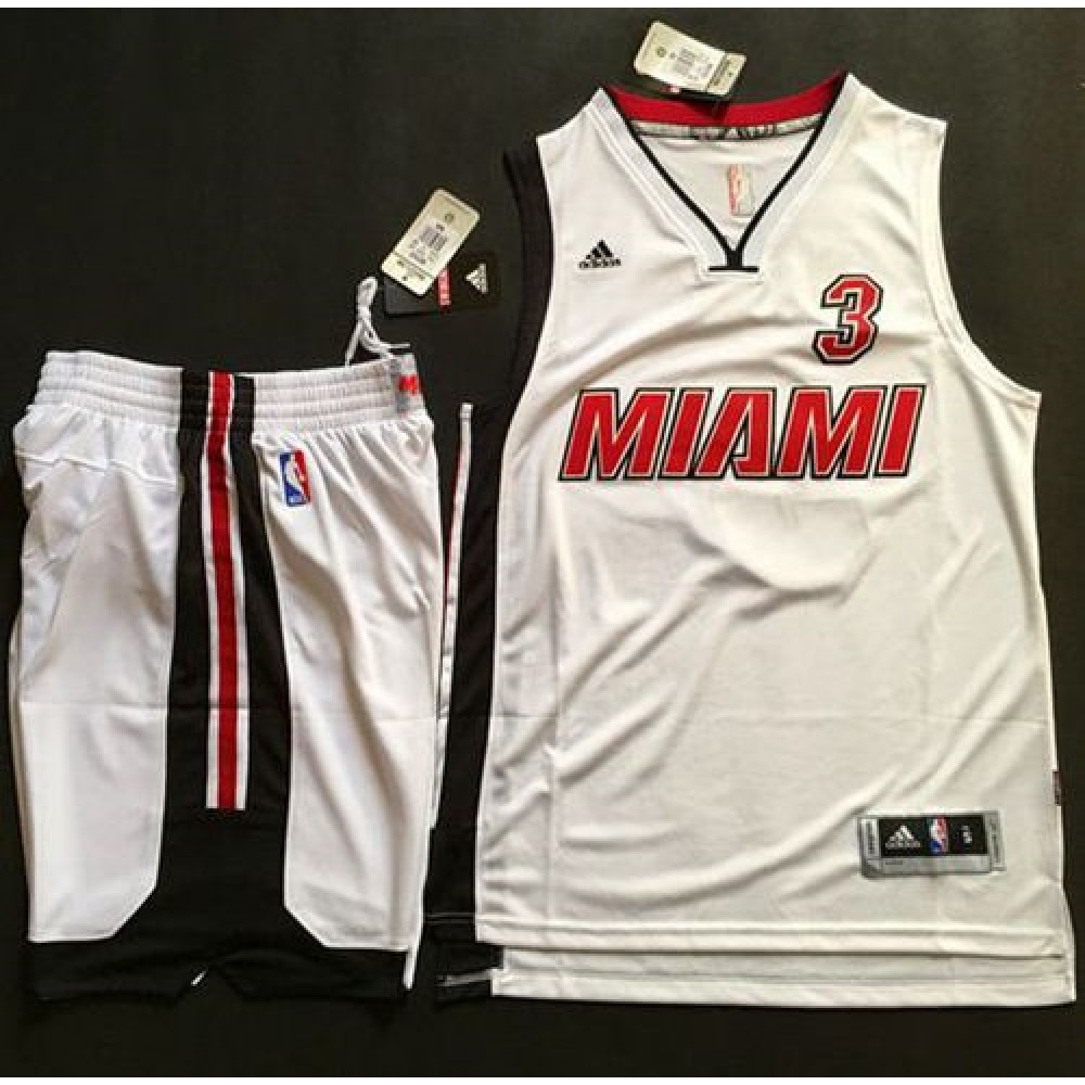 Game Day Premium Men's Heat #3 Dwyane White Basketball Jersey