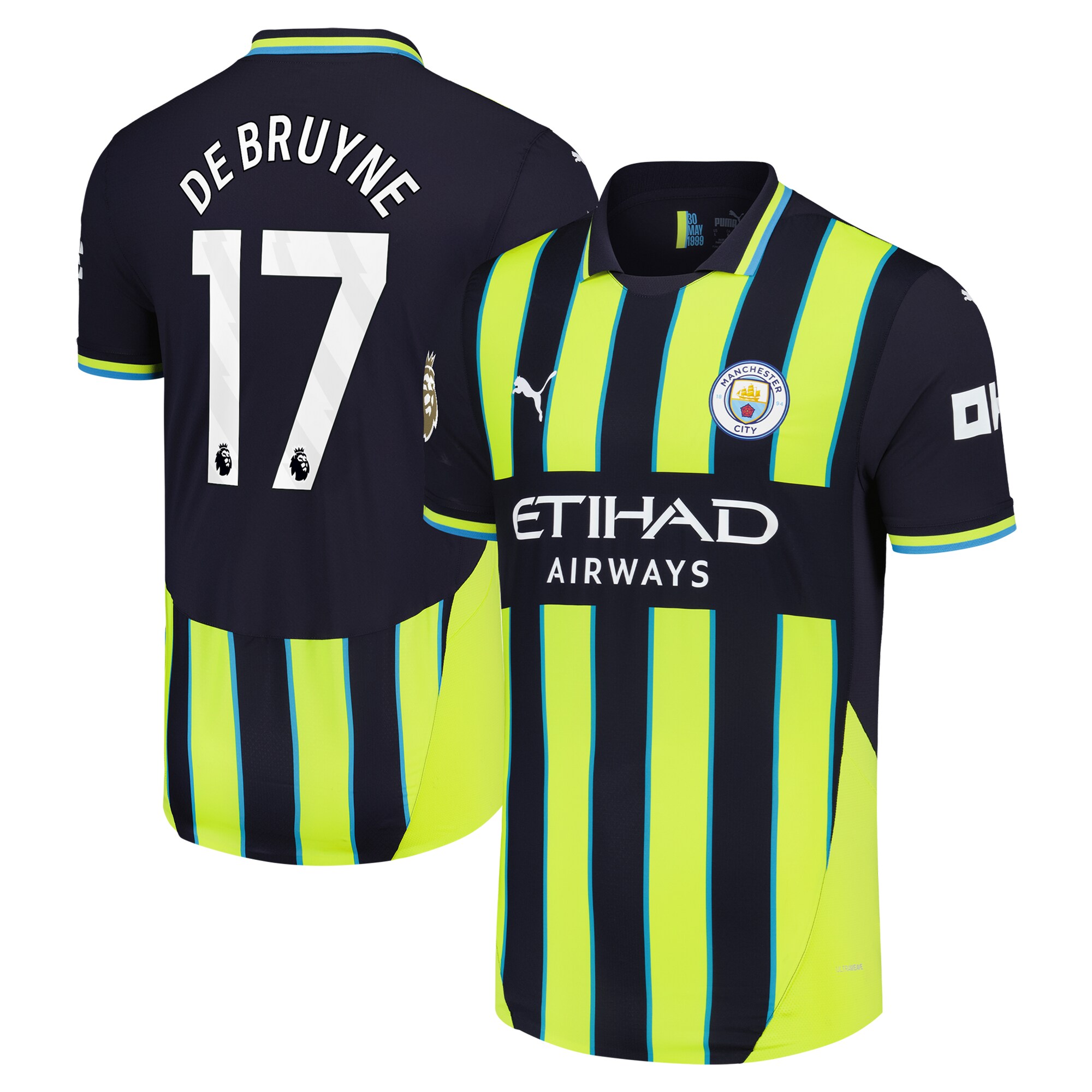 [SJH] Kevin De Bruyne #17 Manchester City 2024/25 Away Authentic Player Jersey - Navy