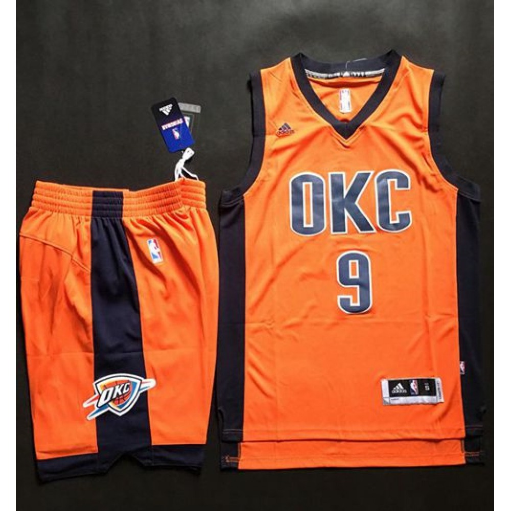 Performance Contemporary Men's OKC #9 Serge Orange Basketball Jersey