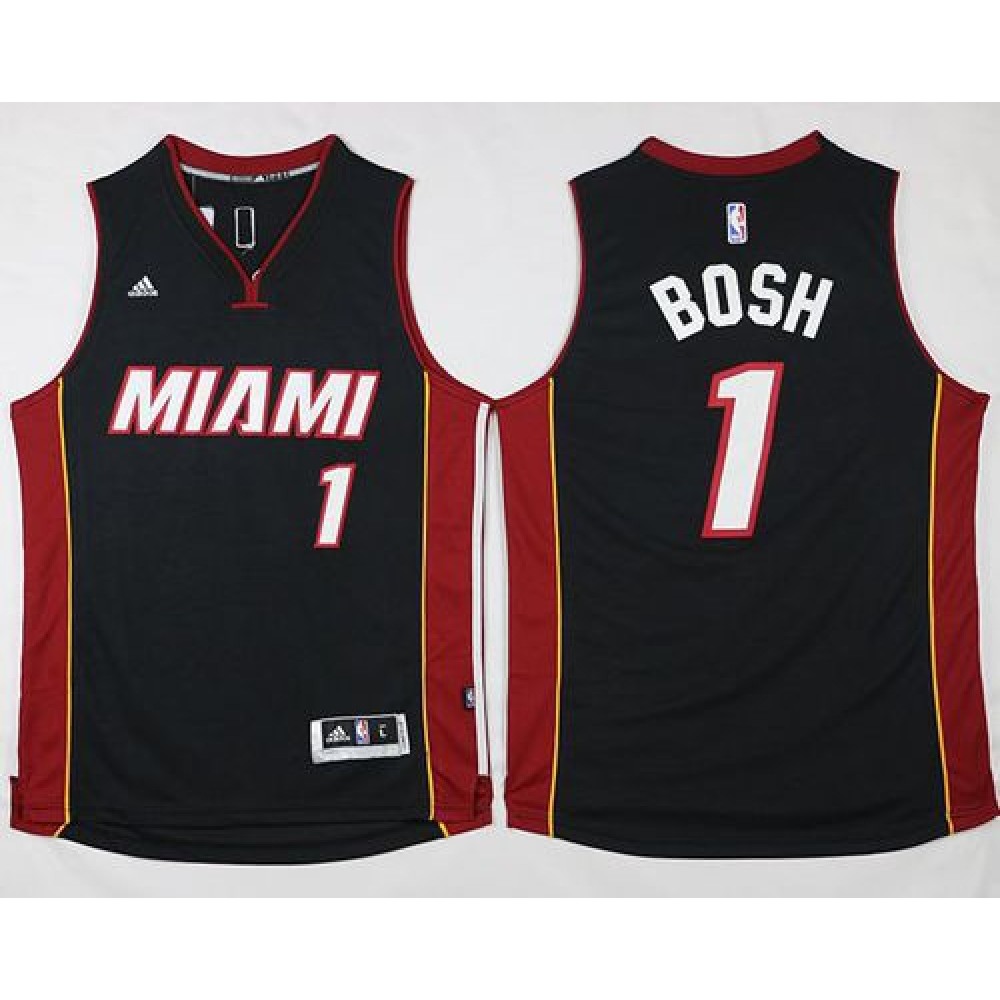 Heat #1 Chris Bosh Stitched Black NBA Jersey