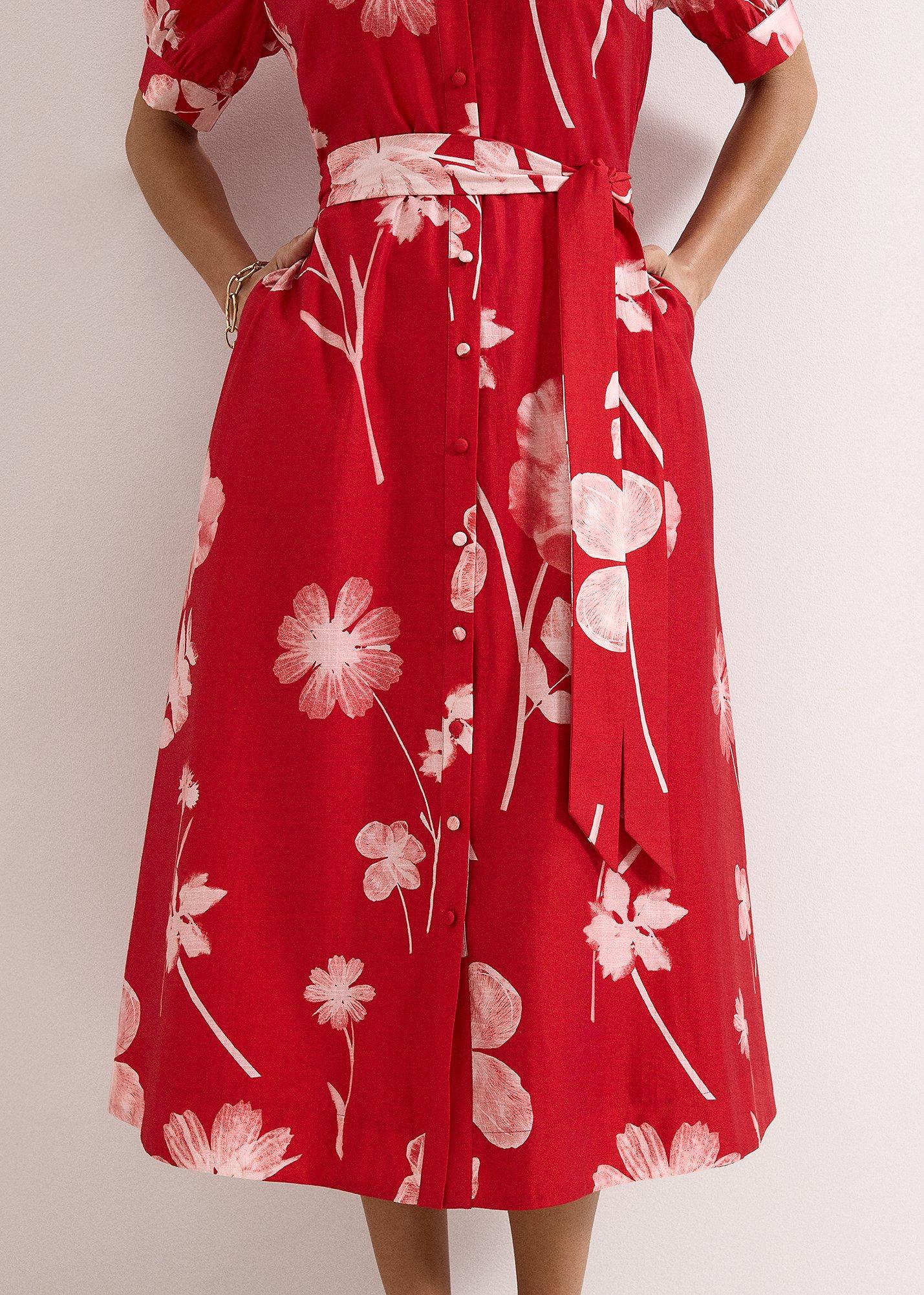 Petite Delphine Red Floral Dress