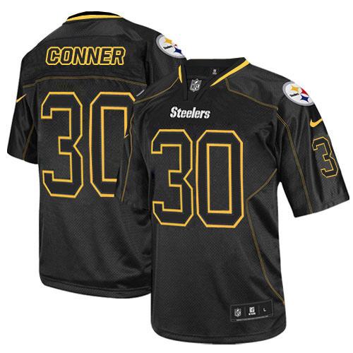 NFL W P S Steelers #30 James Conner Black Lights Out Jersey - Authe...
