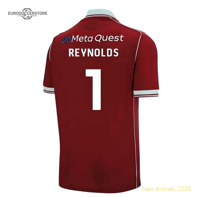 2025-2026 Wrexham Home Shirt Reynolds 1 Player Replica For Premier