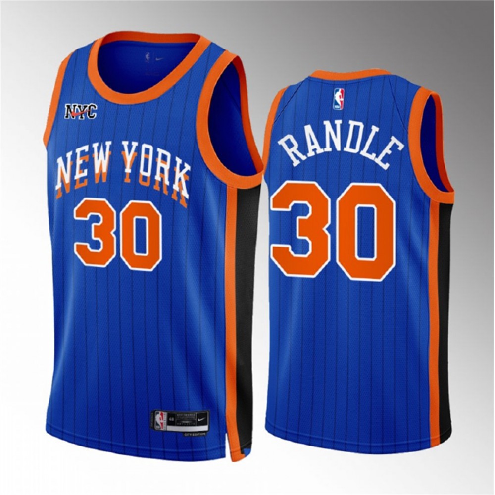 Professional Grade Men's NYK #30 Julius Blue Basketball Jersey