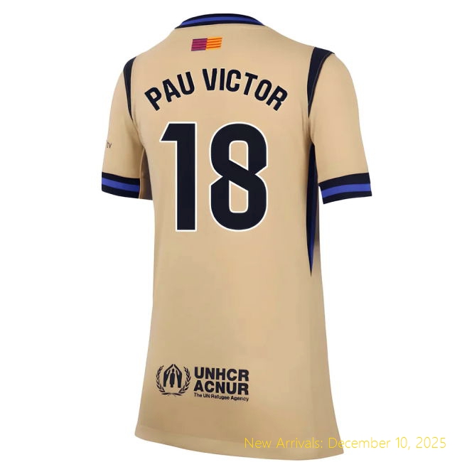 2025-2026 Barcelona Away Shirt - Authentic Football (Pau Victor 18) -...