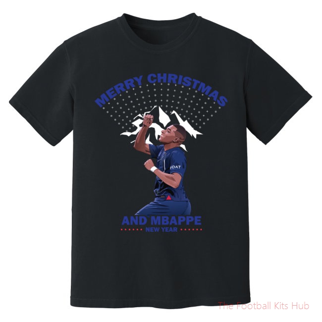 Kylian Mbappe Christmas T-Shirt (Black)