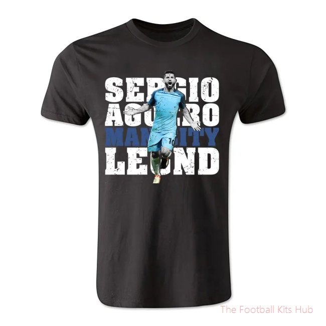 Sergio Aguero Man City Legend T-Shirt (Black)