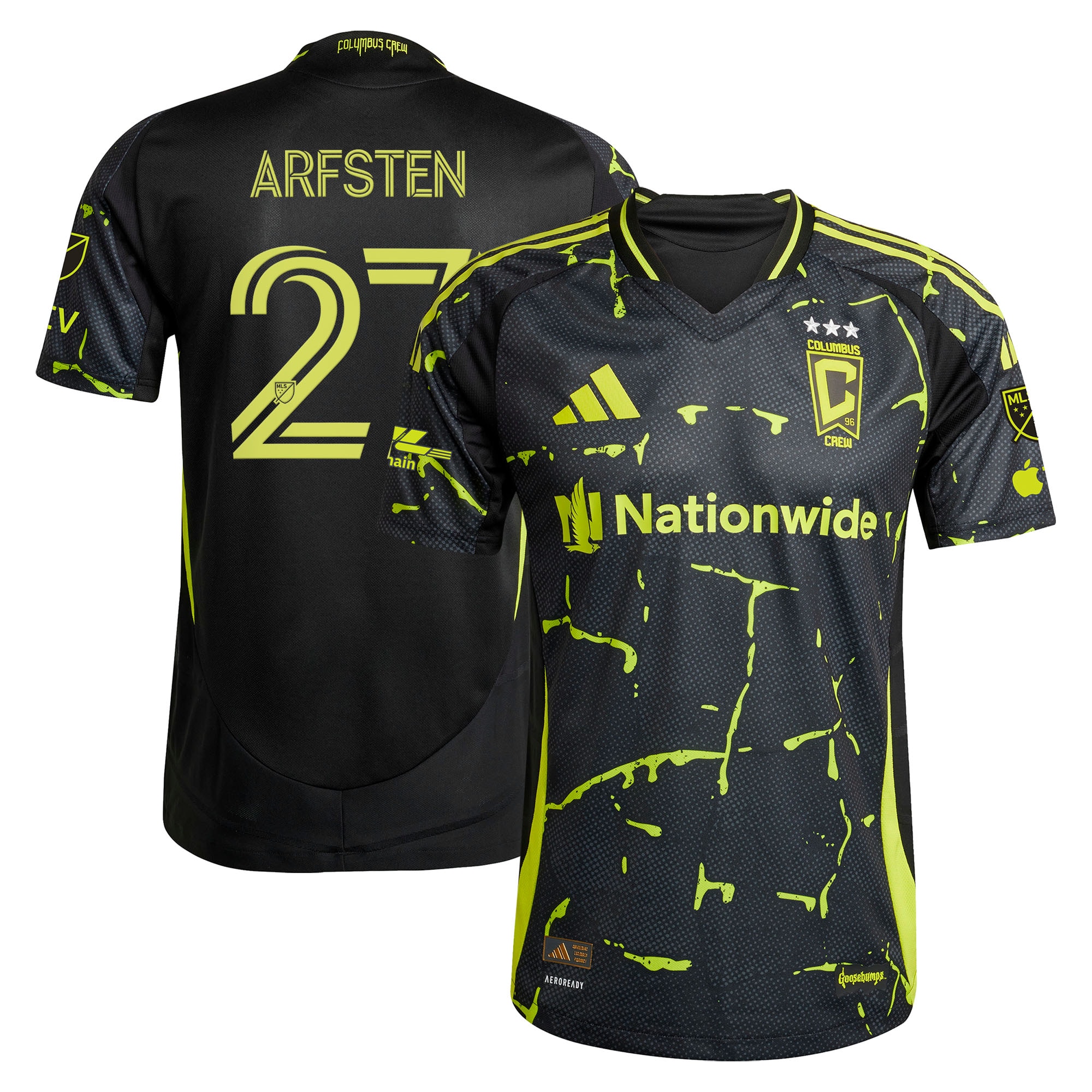 [SJH] Youth Maximilian Arfsten Columbus Crew 2025 The Goosebumps Kit On-Field Authentic Jersey - Black